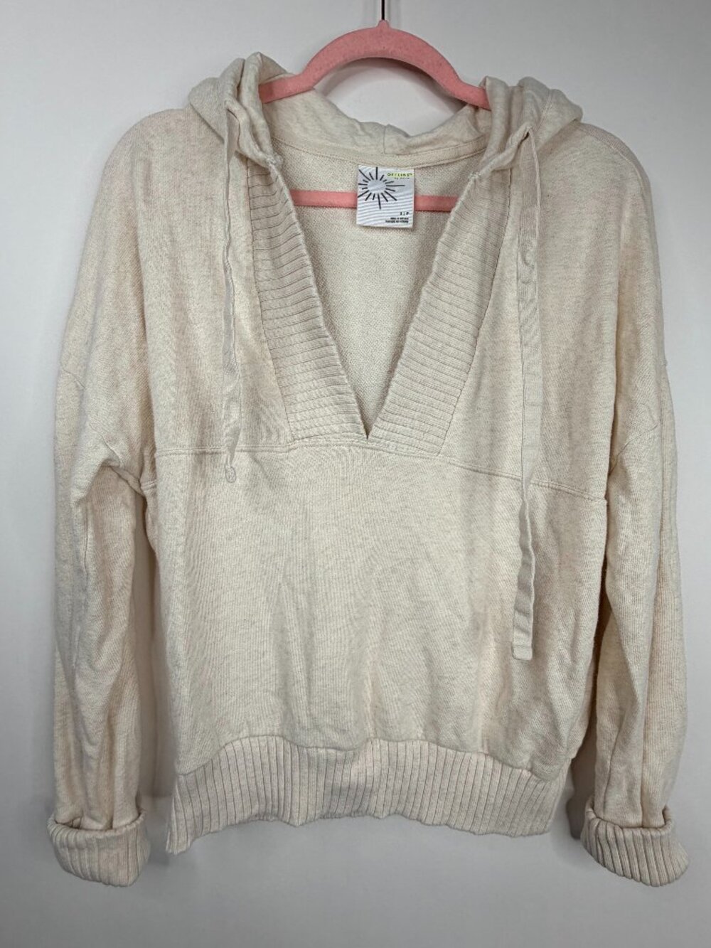 OFFLINE By Aerie Weekend Ribbed Trim Sweatshirt Heather Frost Small #A3475 - Picture 6 of 12